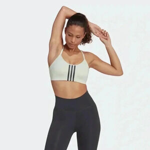 adidas Aeroimpact Training Light-Support Bra, Linen Green/Carbon, Size XS D-DD